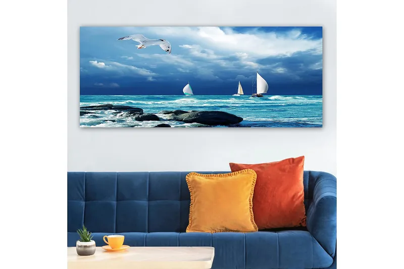 Canvasbillede YTY Nautical & Beach Flerfarvet - 120x50 cm - Boligtilbehør - Billeder & kunst - Billeder på lærred