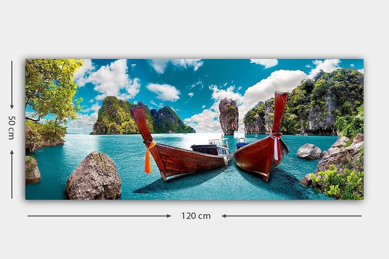 Canvasbillede YTY Nautical & Beach Flerfarvet - 120x50 cm - Boligtilbehør - Billeder & kunst - Billeder på lærred