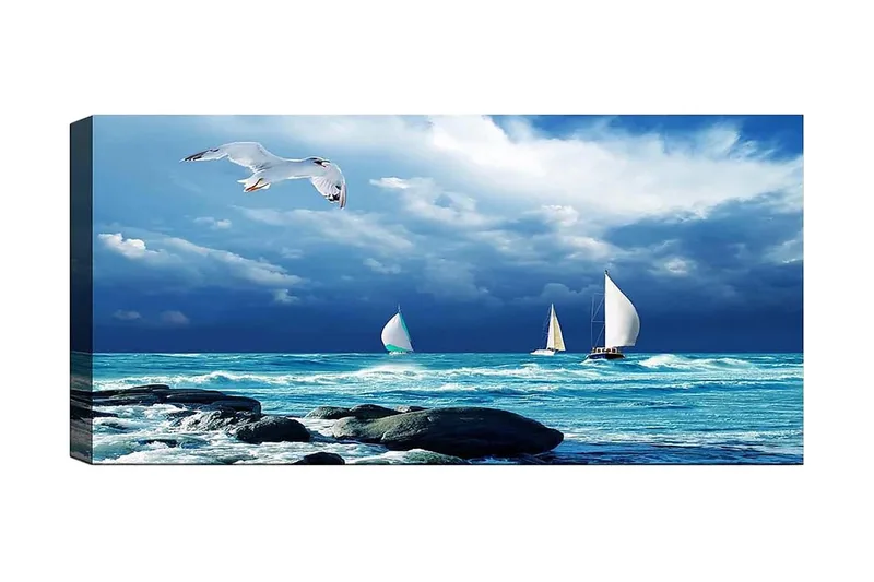 Canvasbillede YTY Nautical & Beach Flerfarvet, 120x50 cm