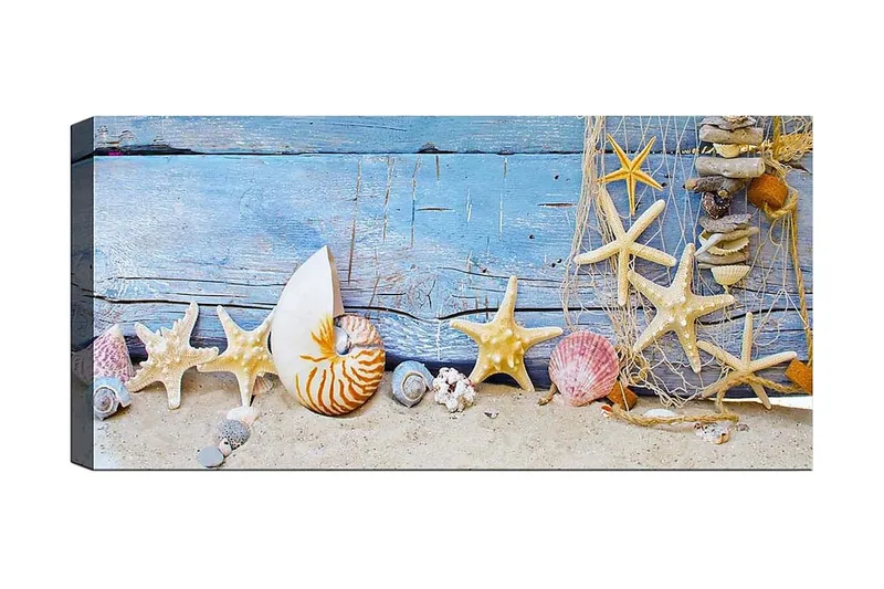 Canvasbillede YTY Nautical & Beach Flerfarvet, 120x50 cm
