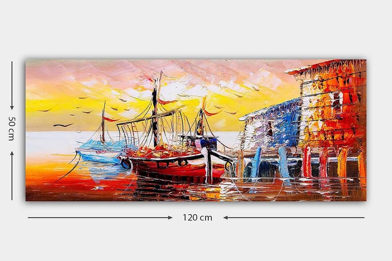 Canvasbillede YTY Nautical & Beach Flerfarvet - 120x50 cm - Boligtilbehør - Billeder & kunst - Billeder på lærred