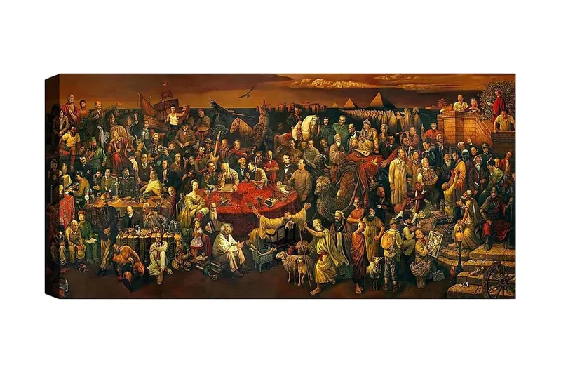 Canvasbillede YTY People Flerfarvet, 120x50 cm