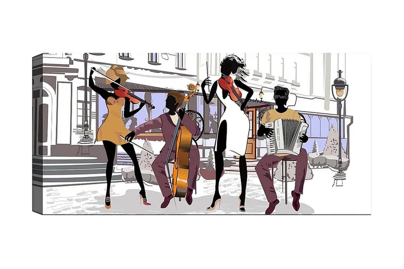 Canvasbillede YTY People Flerfarvet, 120x50 cm