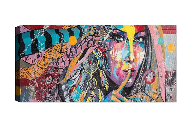 Canvasbillede YTY People Flerfarvet, 120x50 cm