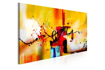 Chalkboard gademelodier (1 del) Orange Bred 120x60 - Artgeist sp. z o. o. - Boligtilbehør - Billeder & kunst - Billeder på lærred