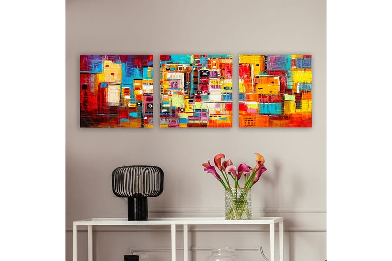 Decorative Canvas maleri (3 stykker) 30x30 - Boligtilbehør - Billeder & kunst - Billeder på lærred