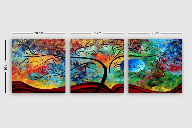 Decorative Canvas Painting (3 Pieces) 30x30 - Boligtilbehør - Billeder & kunst - Billeder på lærred