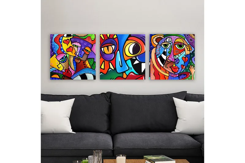 Decorative Canvas Painting (3 Pieces) 30x30, undefined