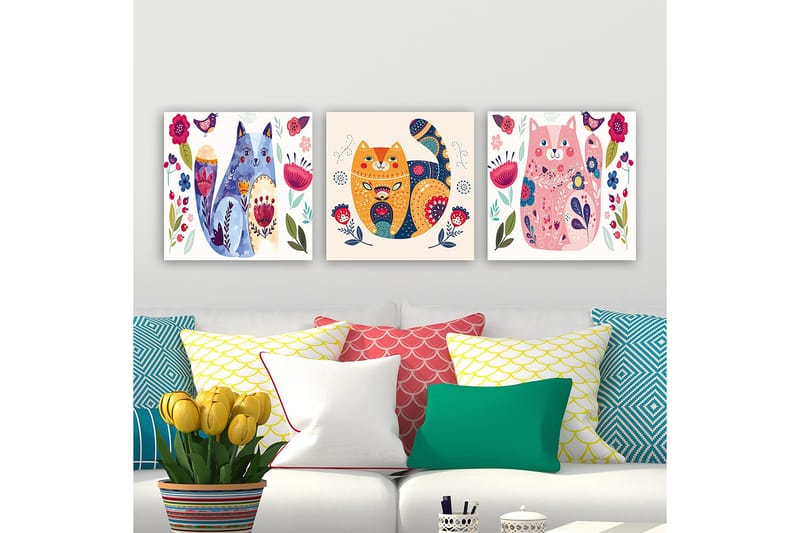 Decorative Canvas Painting (3 Pieces) 30x30, undefined