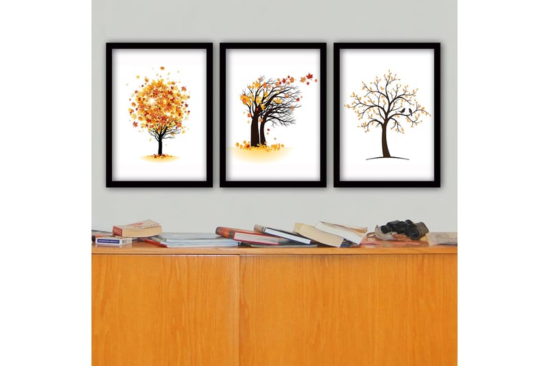 Decorative Framed Painting (3 Pieces) 35x45 - Boligtilbehør - Billeder & kunst - Billeder på lærred