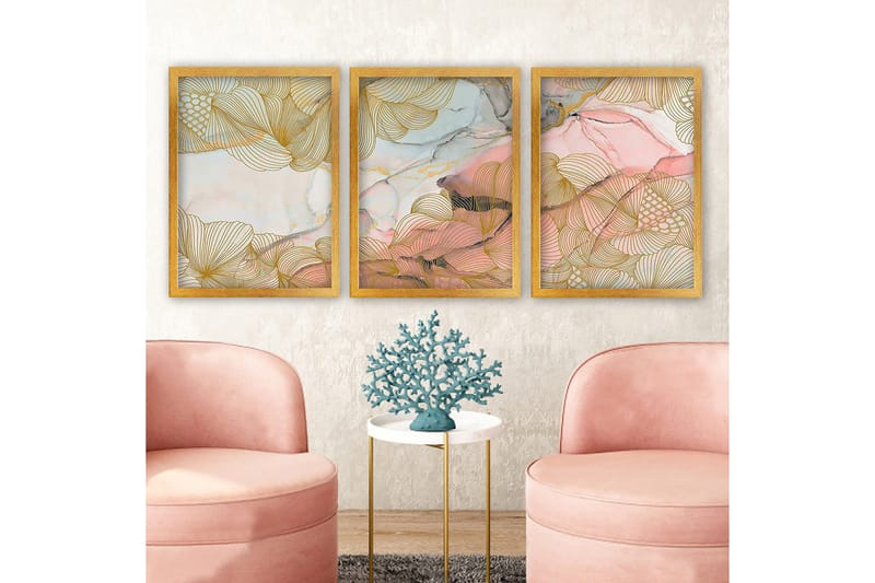 Decorative Framed Painting (3 Pieces) 35x45 - Boligtilbehør - Billeder & kunst - Billeder på lærred