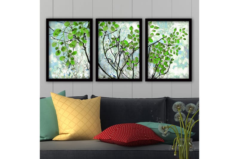 Decorative Framed Painting (3 Pieces) 35x45 - Boligtilbehør - Billeder & kunst - Billeder på lærred