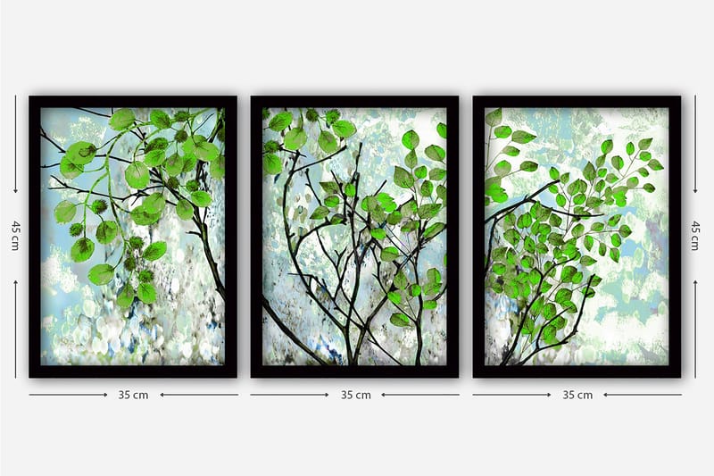 Decorative Framed Painting (3 Pieces) 35x45 - Boligtilbehør - Billeder & kunst - Billeder på lærred
