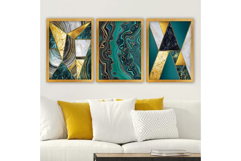 Decorative Framed Painting (3 Pieces) 35x45 - Boligtilbehør - Billeder & kunst - Billeder på lærred