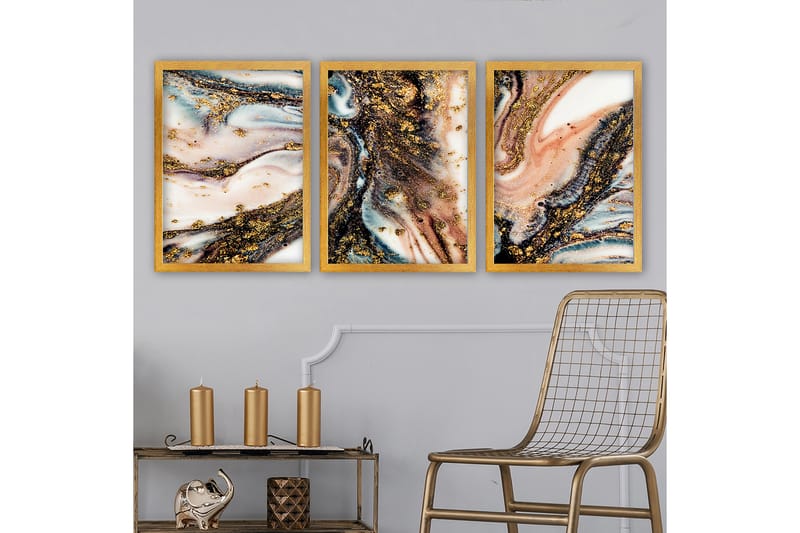 Decorative Framed Painting (3 Pieces) 35x45 - Boligtilbehør - Billeder & kunst - Billeder på lærred