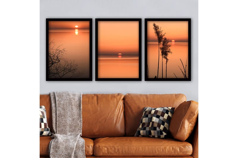 Decorative Framed Painting (3 Pieces) 35x45 - Boligtilbehør - Billeder & kunst - Billeder på lærred