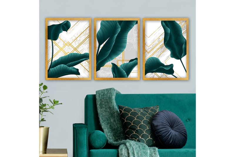 Decorative Framed Painting (3 Pieces) 35x45 - Boligtilbehør - Billeder & kunst - Billeder på lærred