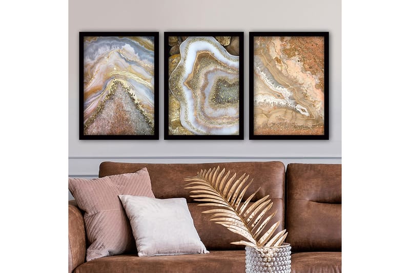 Decorative Framed Painting (3 Pieces) 35x45 - Boligtilbehør - Billeder & kunst - Billeder på lærred