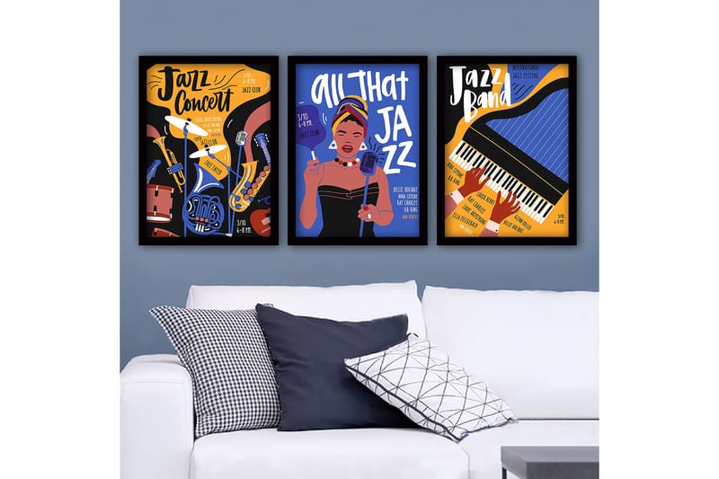 Decorative Framed Painting (3 Pieces) 35x45 - Boligtilbehør - Billeder & kunst - Billeder på lærred