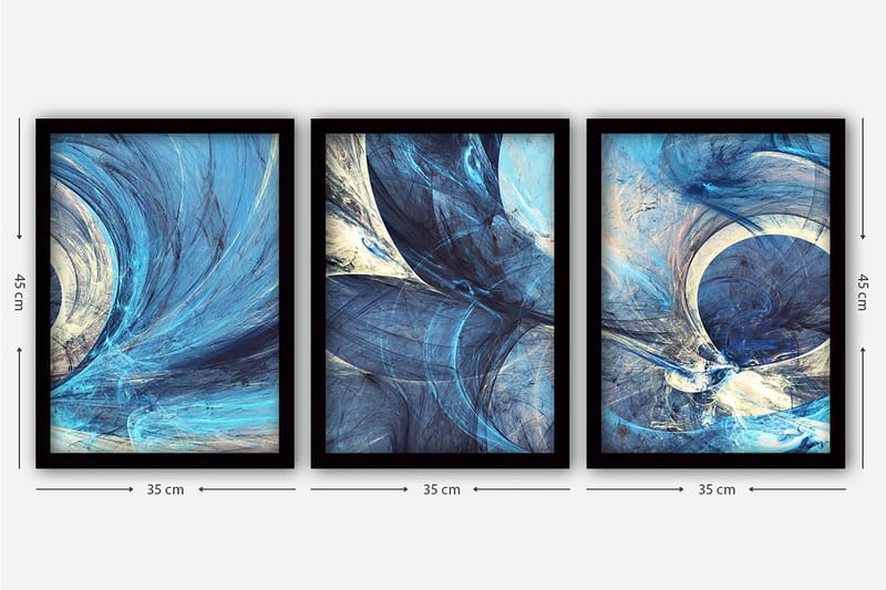 Decorative Framed Painting (3 Pieces) 35x45 - Boligtilbehør - Billeder & kunst - Billeder på lærred