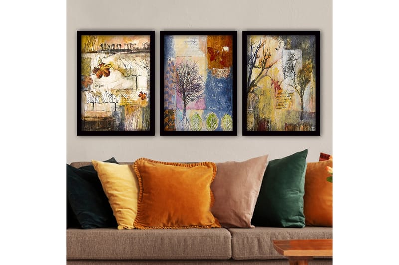 Decorative Framed Painting (3 Pieces) 35x45 - Boligtilbehør - Billeder & kunst - Billeder på lærred
