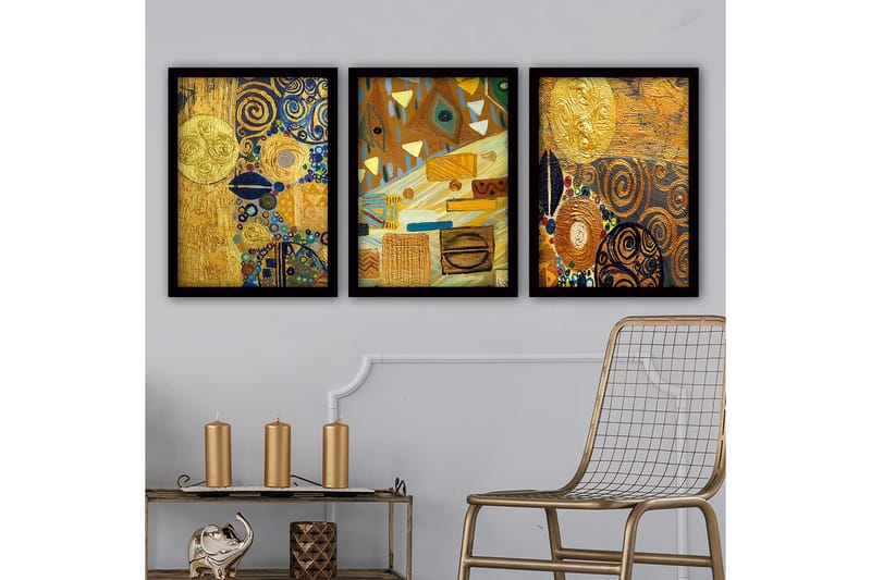 Decorative Framed Painting (3 Pieces) 35x45 - Boligtilbehør - Billeder & kunst - Billeder på lærred