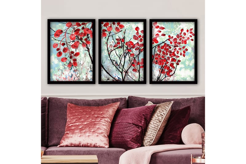 Decorative Framed Painting (3 Pieces) 35x45 - Boligtilbehør - Billeder & kunst - Billeder på lærred