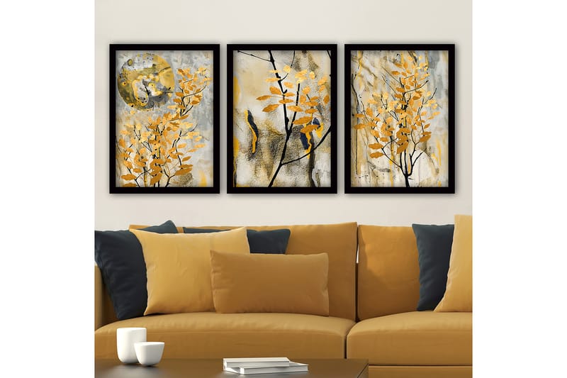 Decorative Framed Painting (3 Pieces) 35x45 - Boligtilbehør - Billeder & kunst - Billeder på lærred