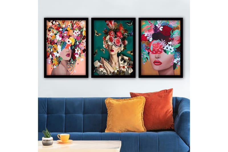 Decorative Framed Painting (3 Pieces) 35x45 - Boligtilbehør - Billeder & kunst - Billeder på lærred