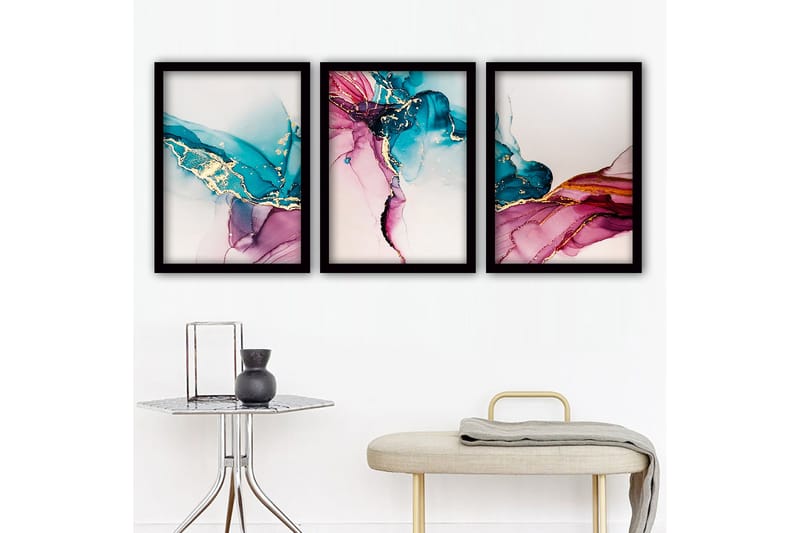 Decorative Framed Painting (3 Pieces) 35x45 - Boligtilbehør - Billeder & kunst - Billeder på lærred