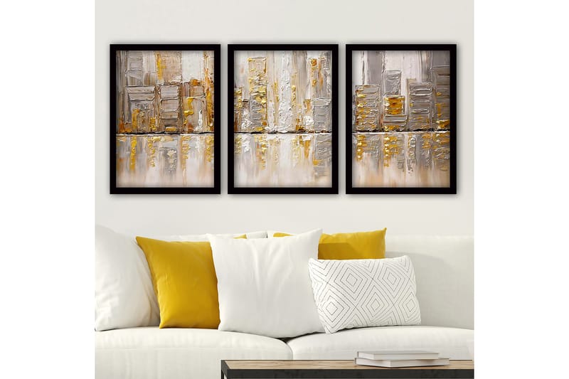 Decorative Framed Painting (3 Pieces) 35x45 - Boligtilbehør - Billeder & kunst - Billeder på lærred