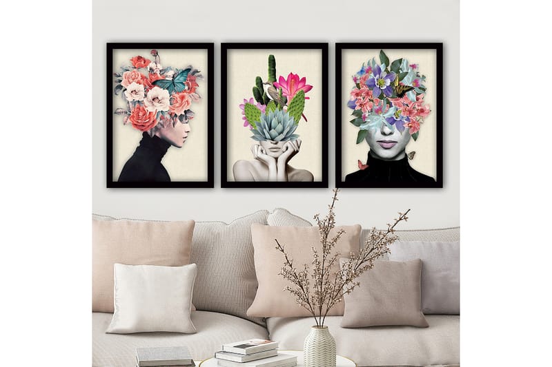 Decorative Framed Painting (3 Pieces) 35x45 - Boligtilbehør - Billeder & kunst - Billeder på lærred