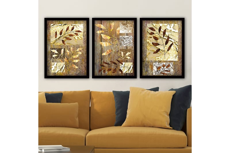 Decorative Framed Painting (3 Pieces) 35x45 - Boligtilbehør - Billeder & kunst - Billeder på lærred