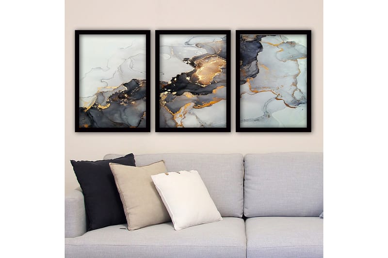 Decorative Framed Painting (3 Pieces) 35x45 - Boligtilbehør - Billeder & kunst - Billeder på lærred