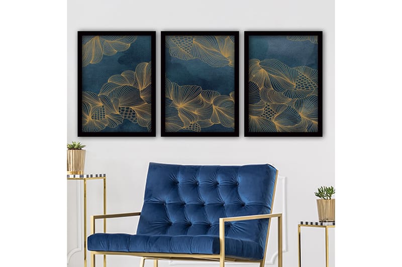 Decorative Framed Painting (3 Pieces) 35x45 - Boligtilbehør - Billeder & kunst - Billeder på lærred