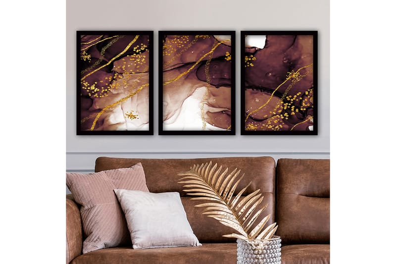 Decorative Framed Painting (3 Pieces) 35x45 - Boligtilbehør - Billeder & kunst - Billeder på lærred
