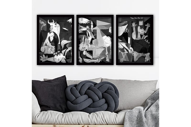 Decorative Framed Painting (3 Pieces) 35x45 - Boligtilbehør - Billeder & kunst - Billeder på lærred
