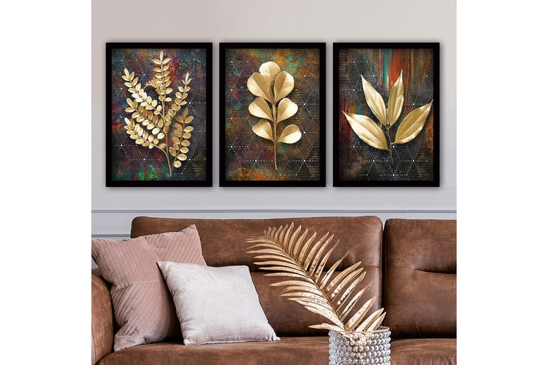 Decorative Framed Painting (3 Pieces) 35x45 - Boligtilbehør - Billeder & kunst - Billeder på lærred