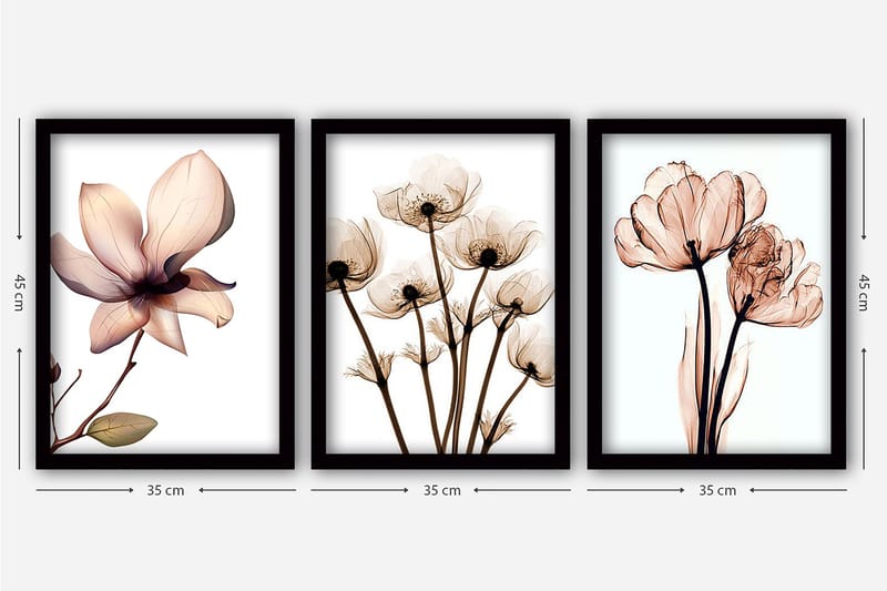 Decorative Framed Painting (3 Pieces) 35x45 - Boligtilbehør - Billeder & kunst - Billeder på lærred