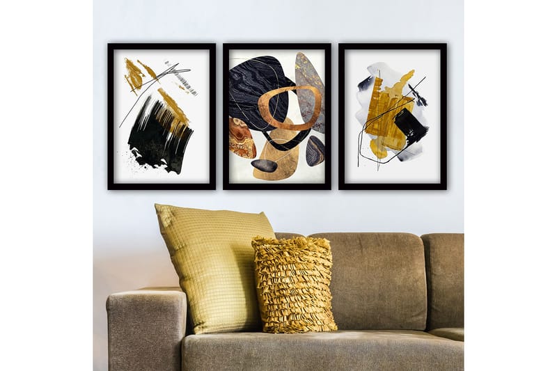 Decorative Framed Painting (3 Pieces) 35x45 - Boligtilbehør - Billeder & kunst - Billeder på lærred