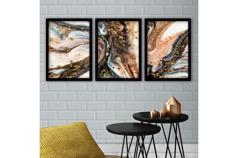 Decorative Framed Painting (3 Pieces) 35x45 - Billeder på lærred