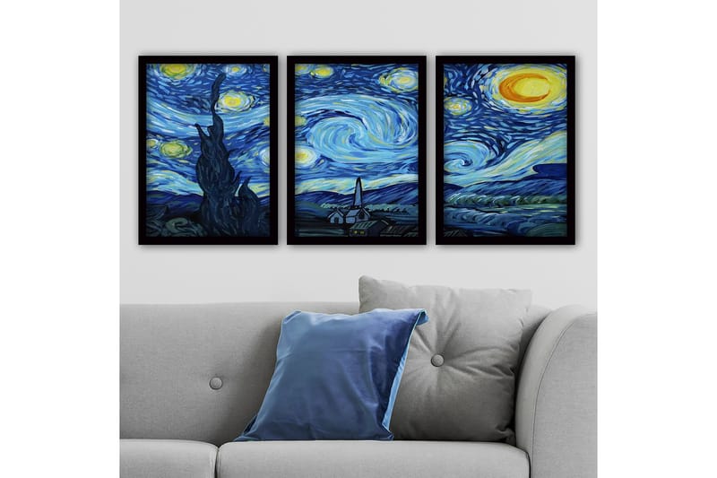 Decorative Framed Painting (3 Pieces) 35x45 - Boligtilbehør - Billeder & kunst - Billeder på lærred