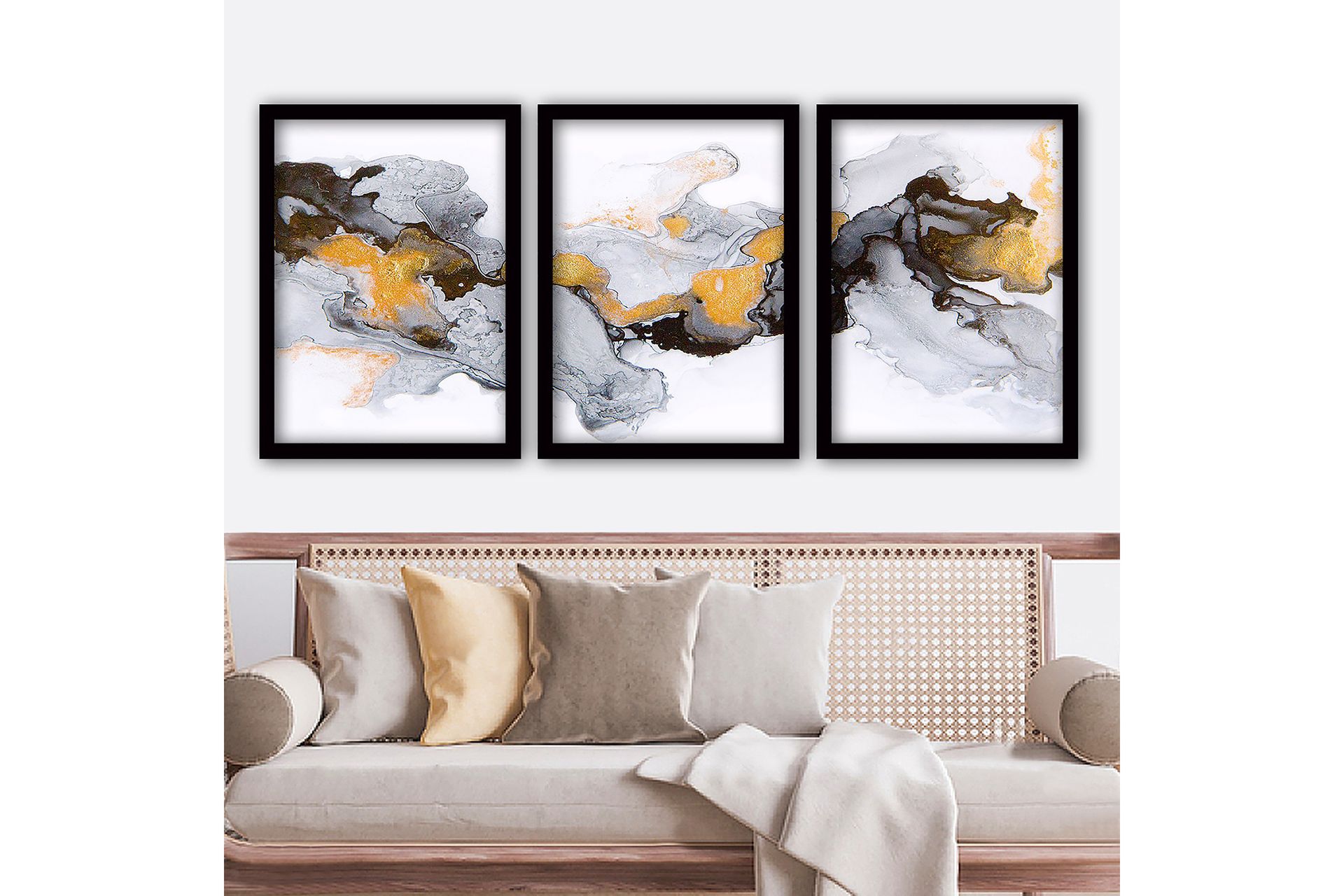 Decorative Framed Painting (3 Pieces) 35x45 - Boligtilbehør - Billeder & kunst - Billeder på lærred