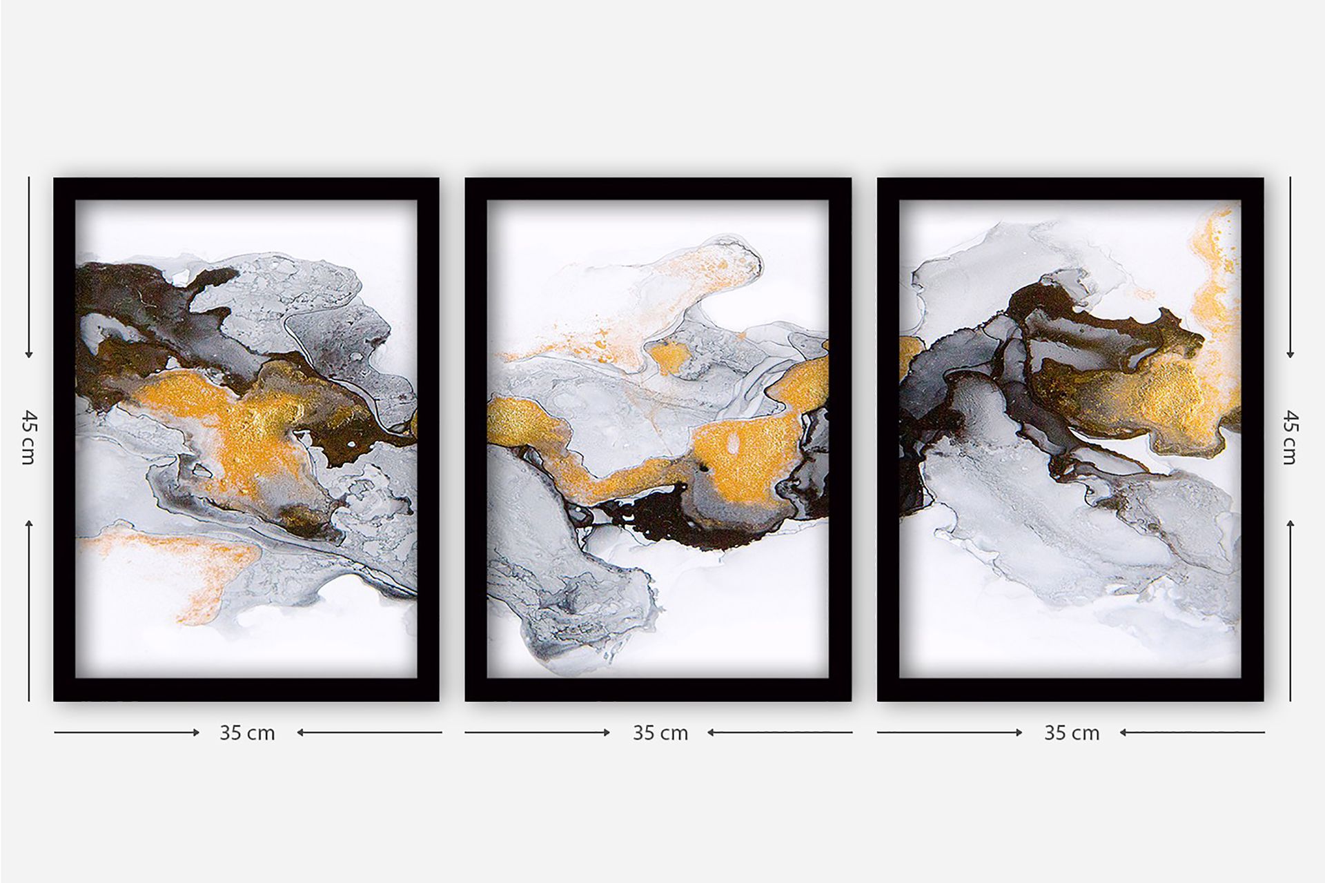 Decorative Framed Painting (3 Pieces) 35x45 - Boligtilbehør - Billeder & kunst - Billeder på lærred