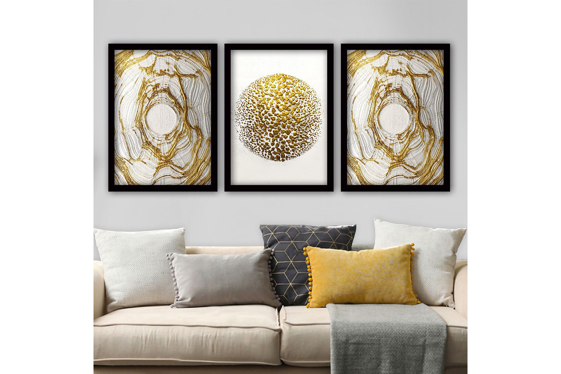 Decorative Framed Painting (3 Pieces) 35x45 - Boligtilbehør - Billeder & kunst - Billeder på lærred