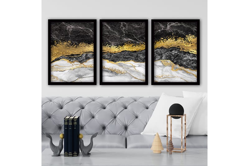 Decorative Framed Painting (3 Pieces) 35x45 - Billeder på lærred