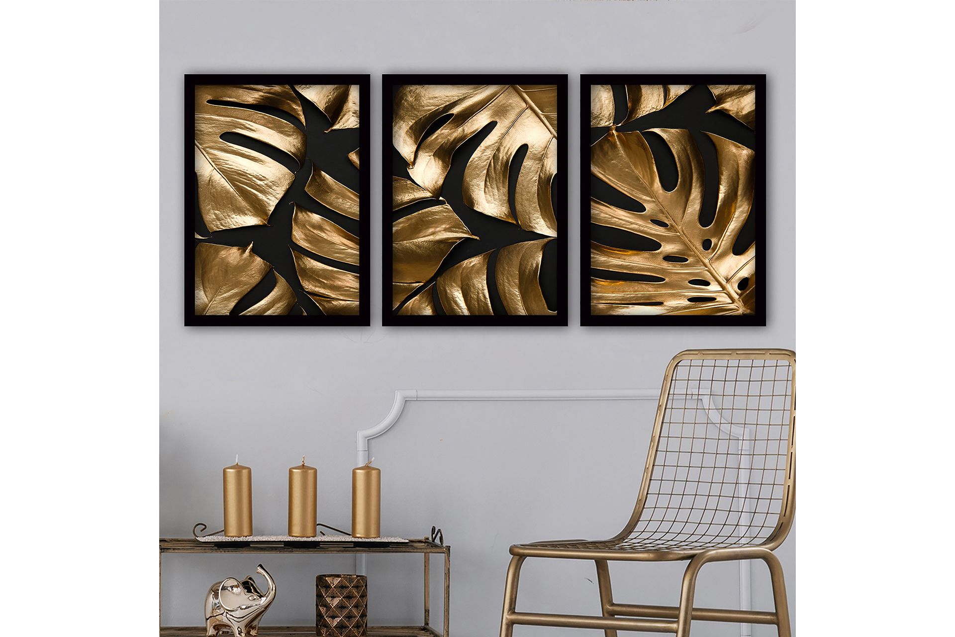 Decorative Framed Painting (3 Pieces) 35x45 - Boligtilbehør - Billeder & kunst - Billeder på lærred
