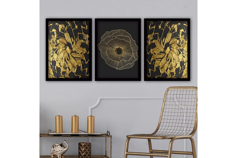 Decorative Framed Painting (3 Pieces) 35x45 - Boligtilbehør - Billeder & kunst - Billeder på lærred