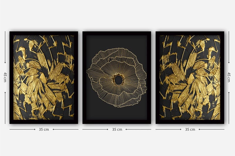 Decorative Framed Painting (3 Pieces) 35x45 - Boligtilbehør - Billeder & kunst - Billeder på lærred