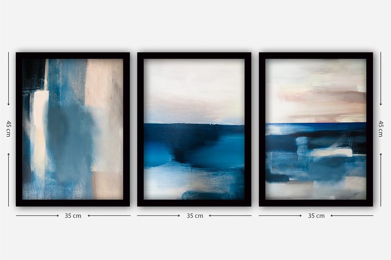 Decorative Framed Painting (3 Pieces) 35x45 - Boligtilbehør - Billeder & kunst - Billeder på lærred